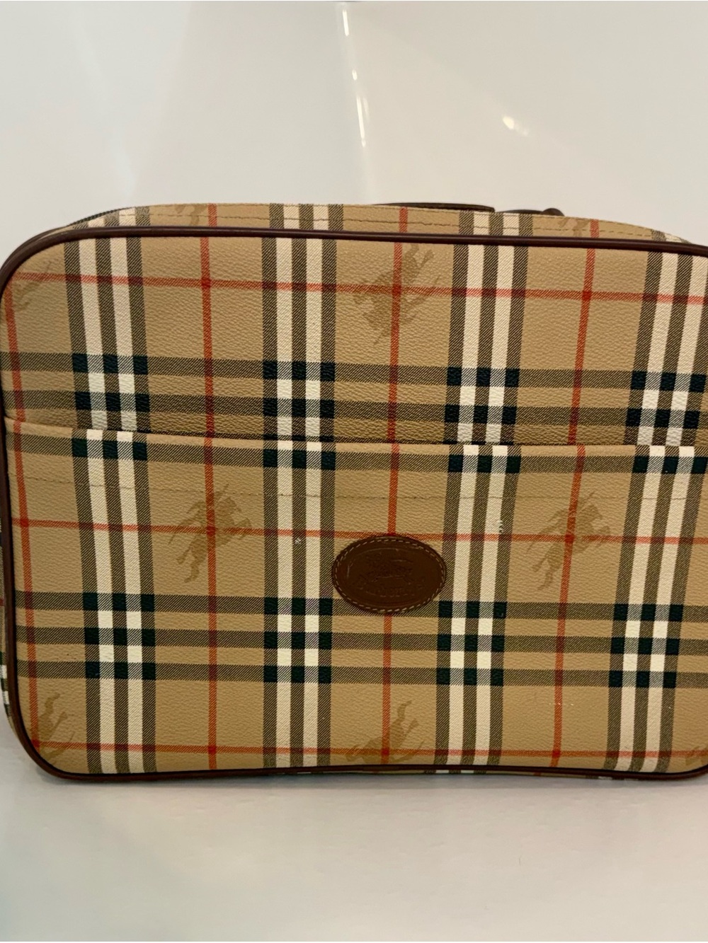 Authentic Vintage Burberrys Travel Shoulder Bag 3 Compartment Haymarket Chec - Picture 2 of 7